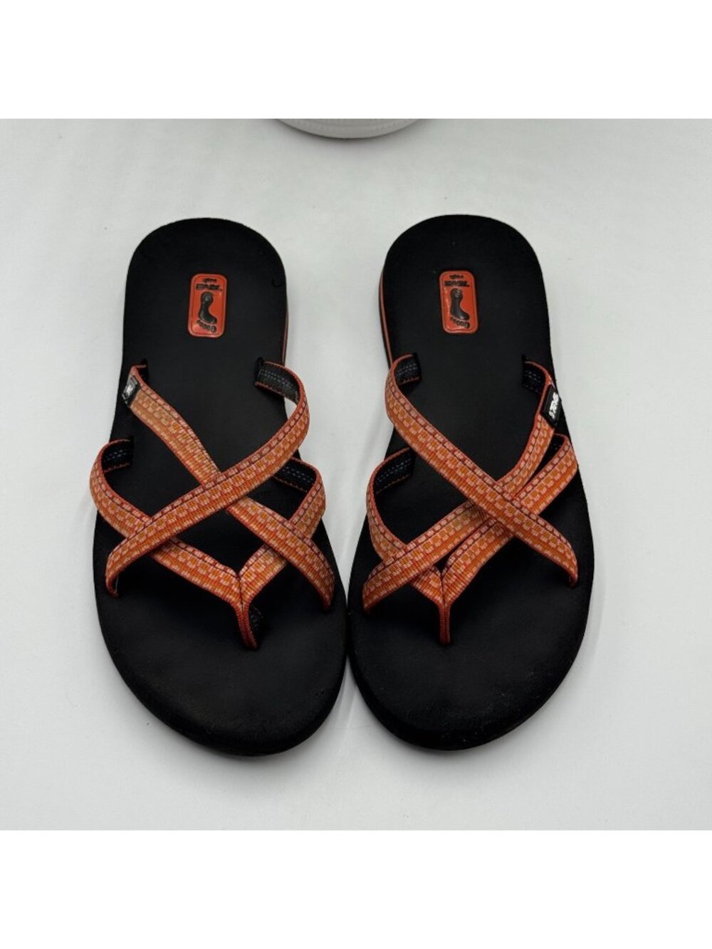 Teva Olowahu 6840 Thong Flip-Flop Sandal Womens 8 Black Synthetic Slip-On Summer